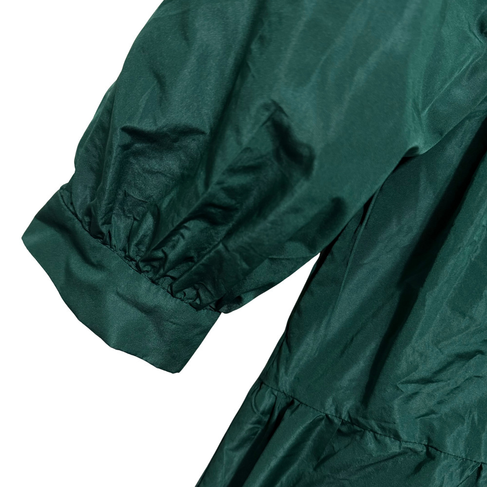 Zara Voluminous Taffeta Green V-Neck Dress - Size XL - Picture 7 of 11